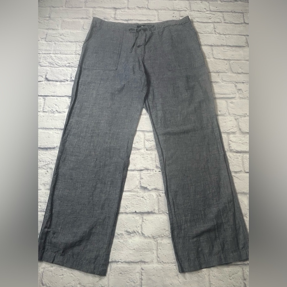 GAP Women's Gray Wide Leg Pants. Drawstring Waist. Size 12.